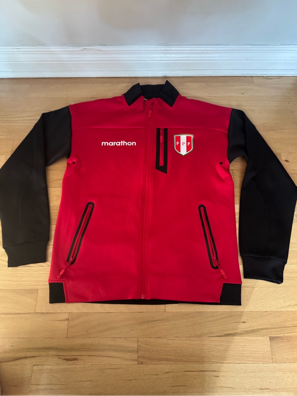 Marathon Men's Red & Black Full-Zip Bomber Jacket